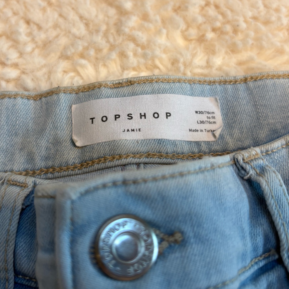 Topshop Light Blue High Rise Jamie Skinny Jeans - Picture 3 of 10